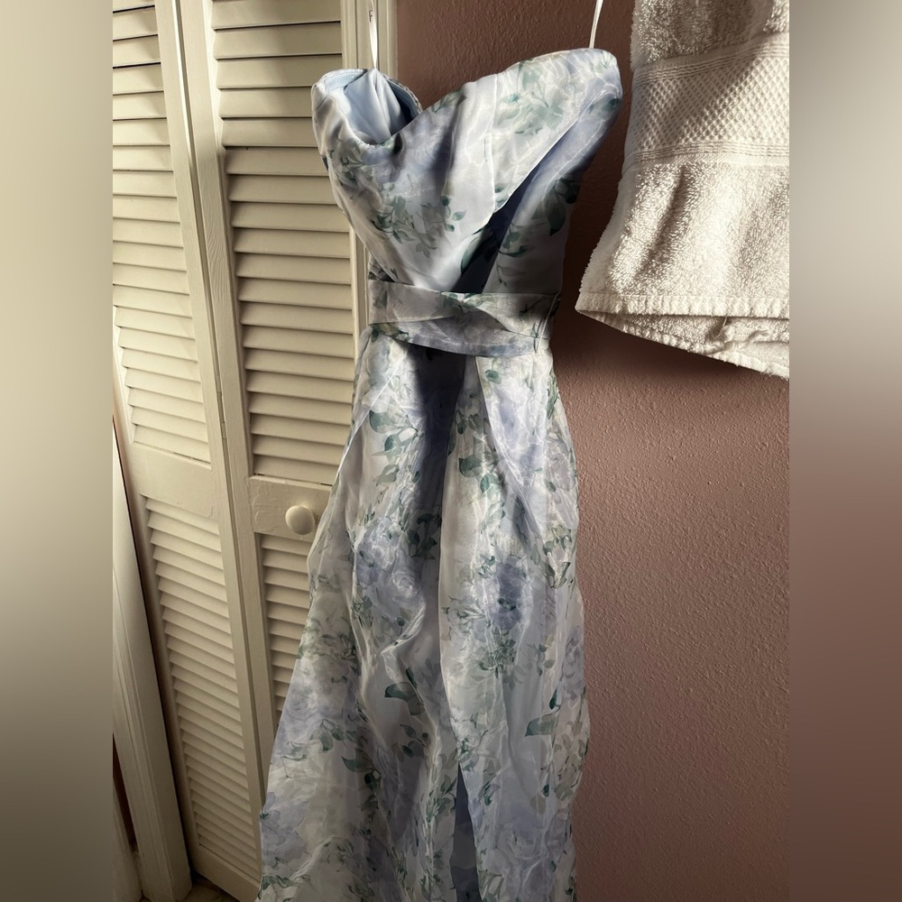 Lulu's Blue Strapless Gown for Weddings - Picture 5 of 8